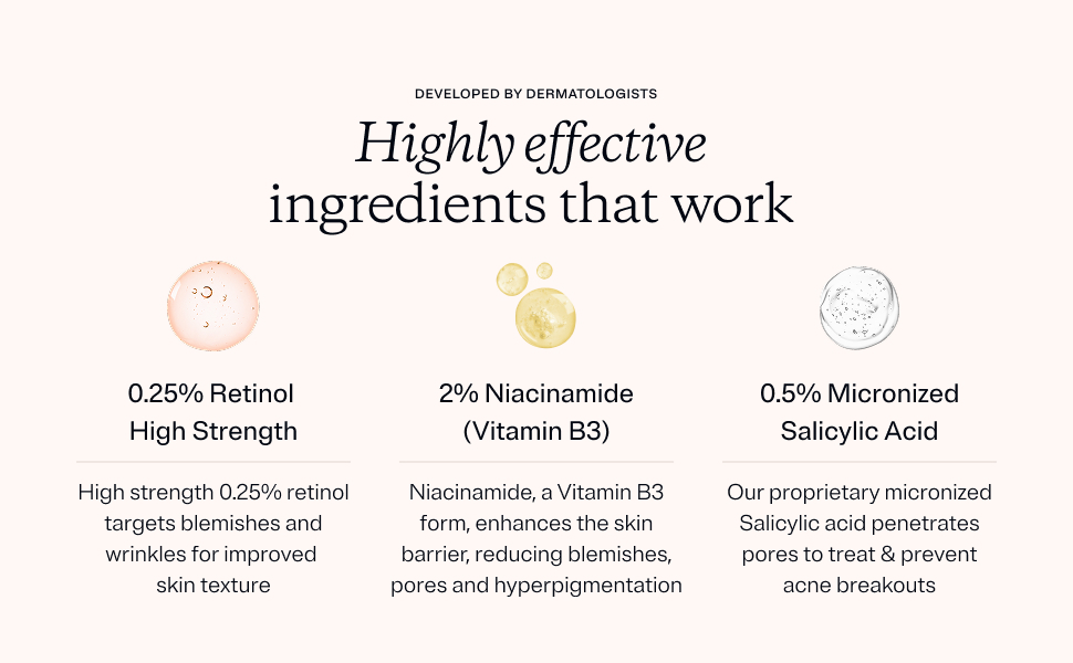 retinol cream, acne treatment kit, 3 step, adult acne, skin care, niacinamide, dry, oily skin