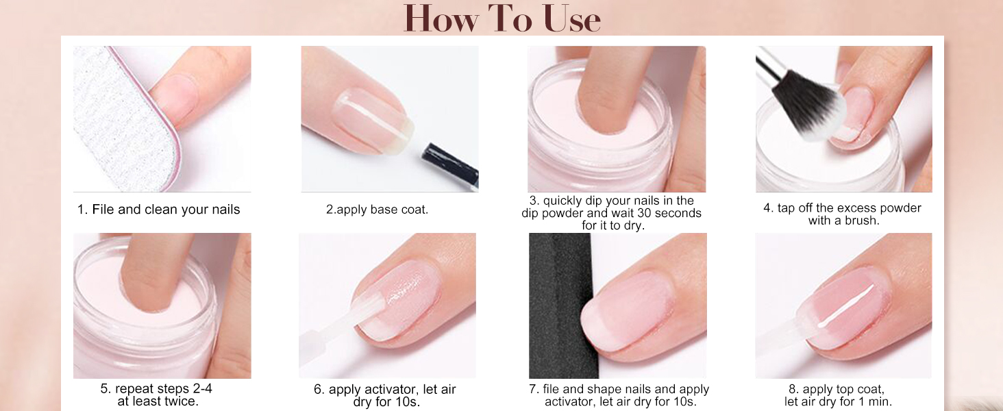 dipping powder starter kit dip colors acrylic nail kit nails nail blue purple pink red honey joy