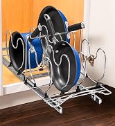 LYNK PROFESSIONAL Pot and Pan Organizer for Cabinet - Pull Out Pan Organizer Rack - Slide Out