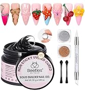 Beetles Solid Builder Gel for Nails, 30g Clear Hard Gel Non-Sticky Sculpting Gel, 3D Gel Nail Art...