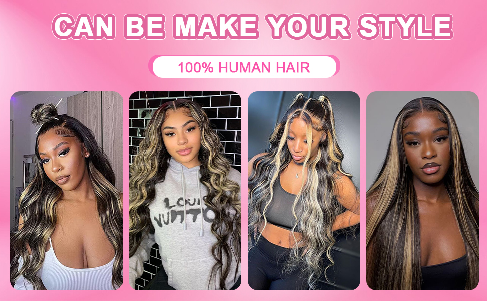 highlight lace front wigs human hair