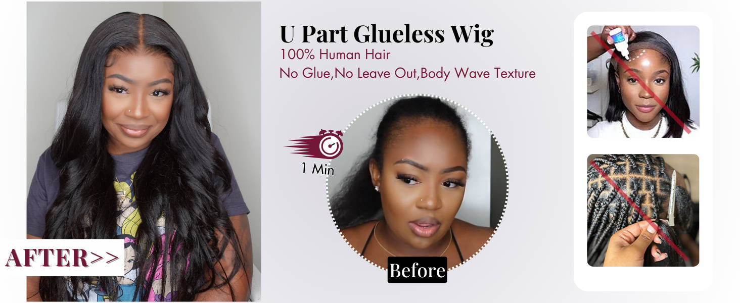 beauty forever u part wig human hair