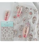 CESTSIREN Luxury Totem Nail Art Stickers, Golden Nail Decals, Self-Adhesive, Nail Accessories & S...
