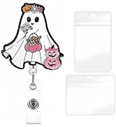 YIHONGYAN Halloween Badge Reel ID Badge Holder Retractable Badge Clips Swivel Clip Cute Badge Hol...