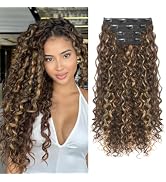 Clip in Hair Extensions, FLUFYMOOZ 4PC 100％ Pure Protein Silk Hair Extensions Long Soft Natural H...
