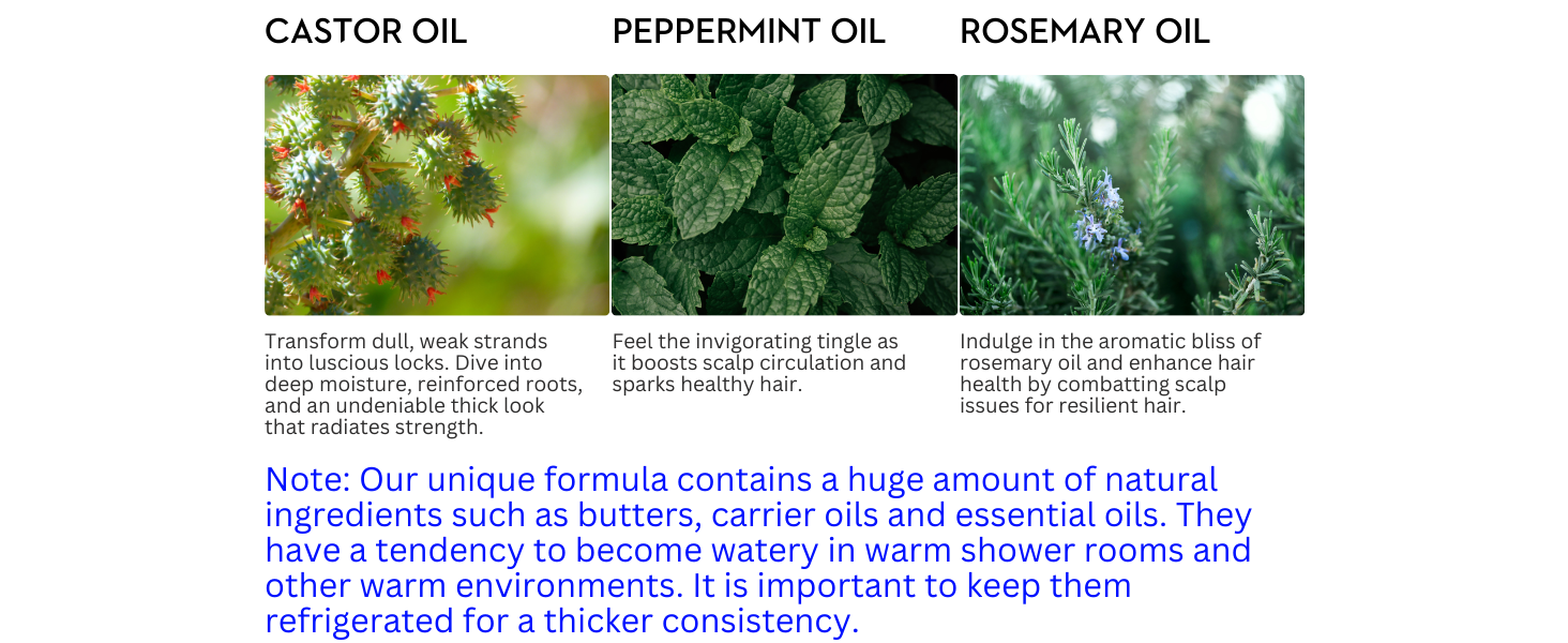 castor oil peppermint oil rosemary oil