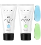 Makartt Poly Nail Gel Set: Blue & Green Gel Builder for Extension Winter Colors Nail Strengthener...