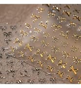 5D Embossed Nail Stickers for Nails Art Bow Nail Art Stickers Gold Nail Decals Self Adhesive Nail...