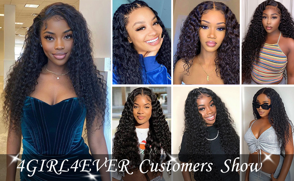 4GIRL4EVER deep wave human hair wig show