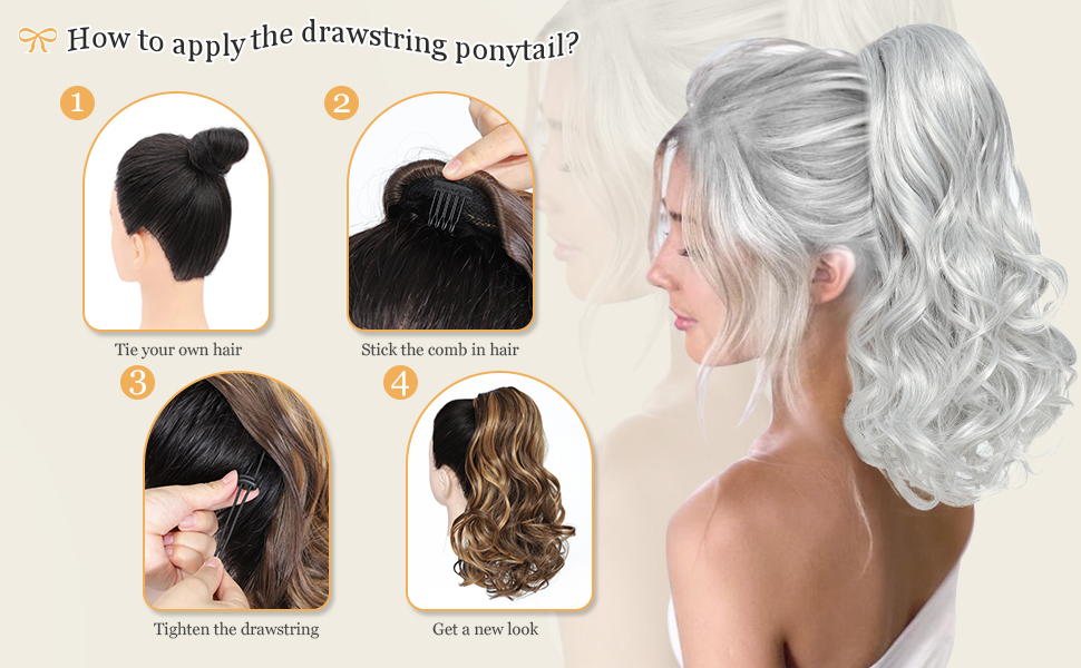 Curly ponytail extension image 1