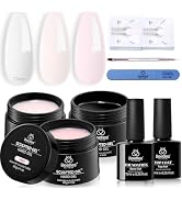 Beetles Builder Gel for Nails-10 in 1 3 Colors Nail Extension Sculpting Building Clear Nude Pink ...