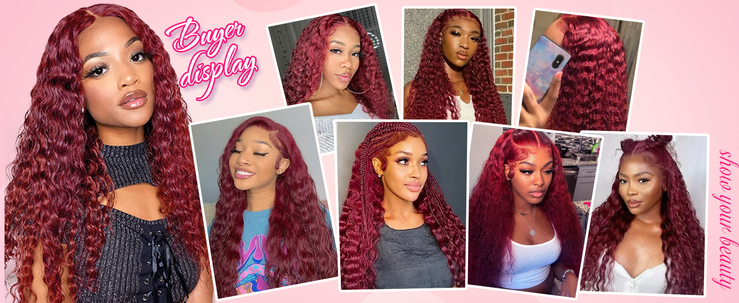 Larhali 99J HD Lace Front Wigs Human Hair 