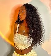 Aveiyce 13x6 Deep Wave Lace Front Wigs Human Hair Pre Plucked 180% Density HD Transparent Deep Cu...