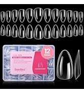 Beetles Gel X Nail Tips, Short Almond Nail Tips, 288Pcs Pre-Shape Clear Short Almond Gel Nail Tip...