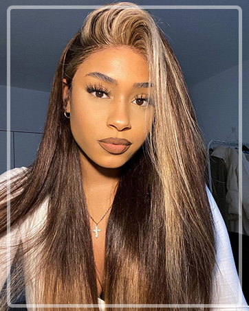 13x6 ombre highlight lace front wig human hair