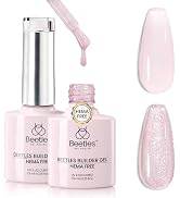 Beetles Builder Gel for Nails HEMA-Free,2 Pcs 0.2 oz 8 in 1 Jelly Purple & Glitter Builder for Th...