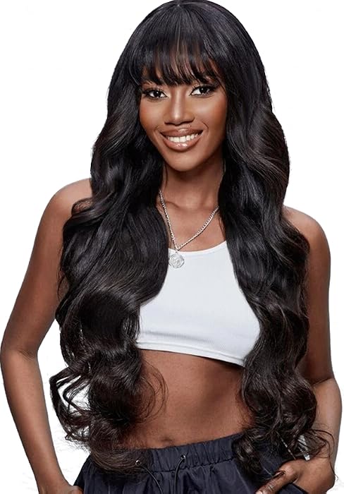 Wig for Beginners Black Women Glueless 180 Density 100% Brazilian Virgin Human Hair