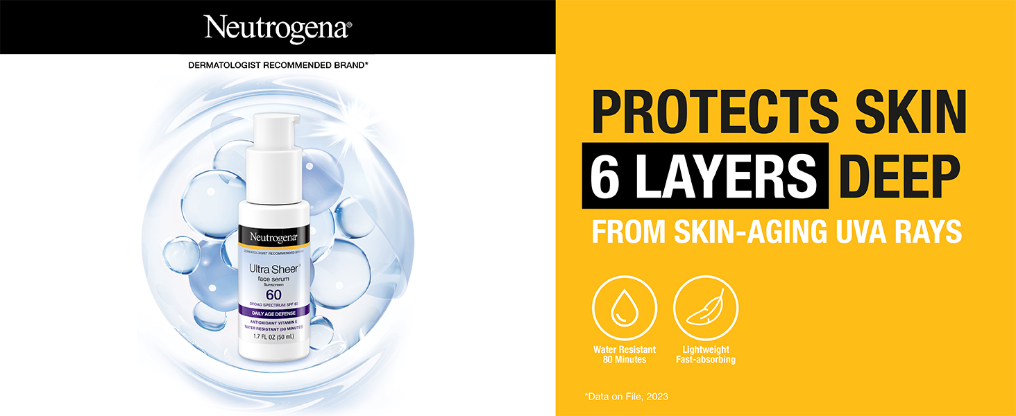 protects skin 6 layers deep from skin aging UVA rays water resistant lightweight fast absorbing
