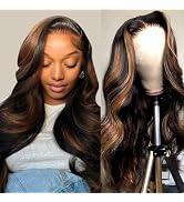 Highlight Lace Front Wig Human Hair 26 Inch Body Wave Honey Blonde 13x6 Transparent Lace Front Wi...