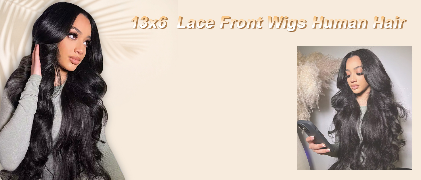 13x6 body wave lace front wigs human hair