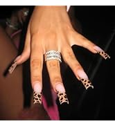 BABALAL Long Press on Nails Square Fake Nails Brown Glue ons Nails Wild Cheetah Design Acrylic Fa...