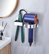 Hair Dryer Holder, Hair Tool Organizer, Stainless Steel Blow Dryer Holder Wall Mounted, Adhesive ...