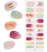 KING HORSE Semi Cured Gel Nail Strips Long Lasting Semi-Cured Gel Nail Stickers Waterproof Spring...