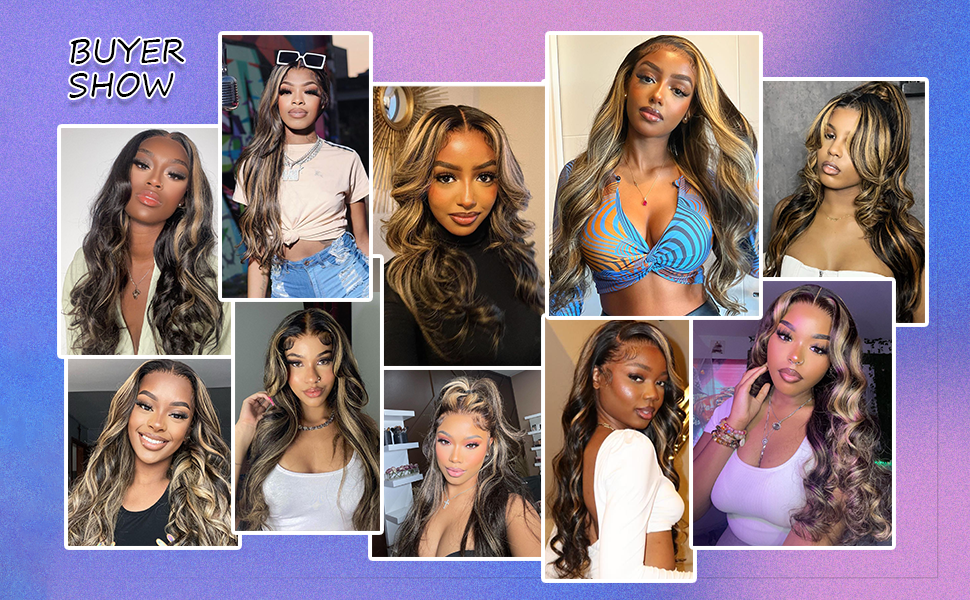  13x6 1b/27 Balayage Lace Front Wigs Human Hair HD Transparent  Lace Frontal Wig 180% Density Wig 