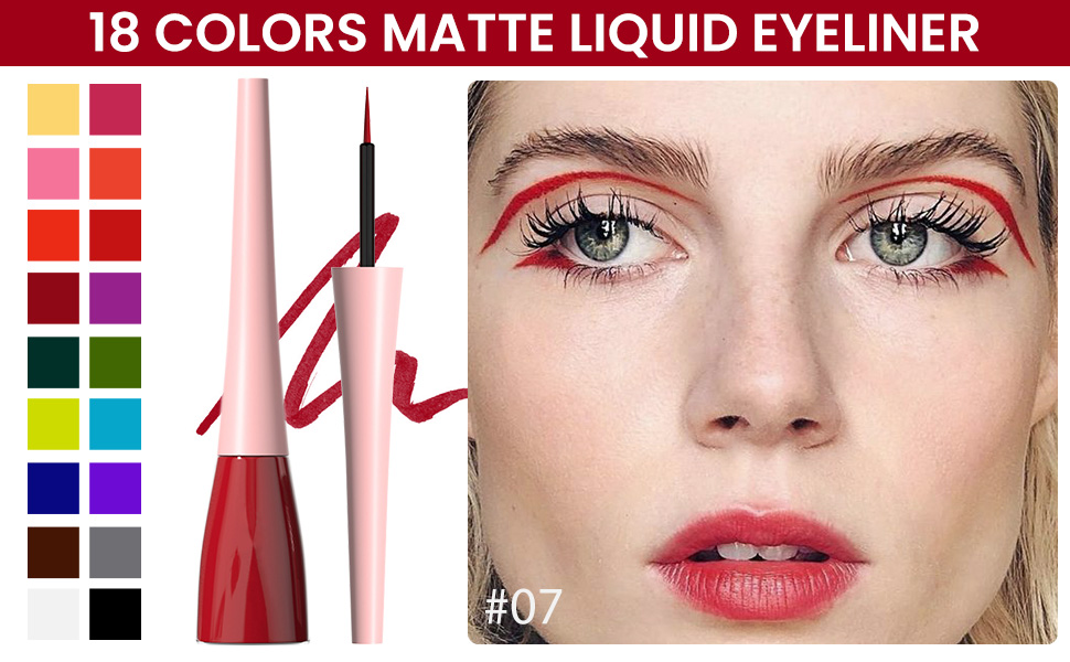 1Pcs Dark Red Liquid Eyeliner Waterproof Dark Red Eye Liners for Women