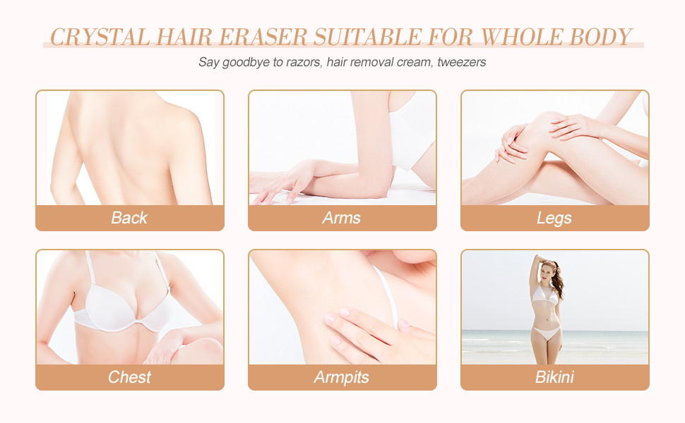 Crystal Hair Eraser for Women and Men, Reusable Crystal Hair Remover Magic
