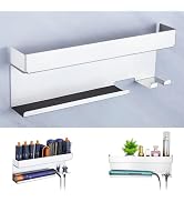 WAYASI Hair Dryer Holder Wall Mount Hair Tool Organizer, Stainless Steel Hair Dryer Straightener ...