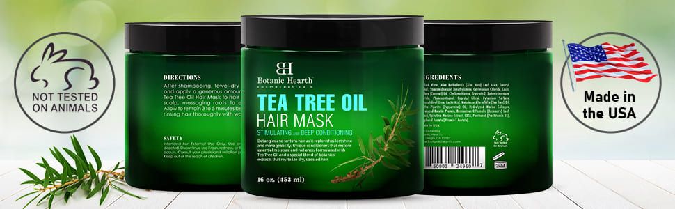 botanic hearth tea tree oil hair mask masque treatment deep conditioner dry scalp damage natural top