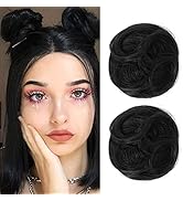 REECHO 2 PCS Mini Claw Clip in Messy & Cat Ears Hair Bun Extensions HB001 Wig Accessory Updo Hair...