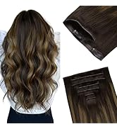 GOO GOO Invisi Edge Clip in Hair Extensions 18inch 130g 7Pcs Injected Seamless PU Clip in Hair Ex...