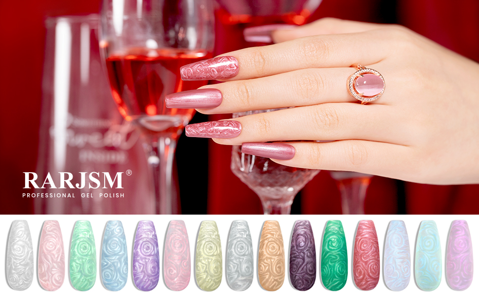 shell thread gel nail polish silver white pink