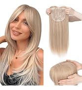 Hairro Hair Toppers with Bangs for Women, Add Volume Length with Invisible Clips In Hairpieces Sy...