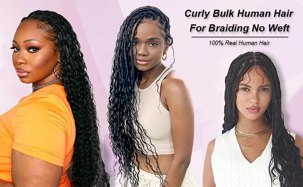 oose Curly Hair Bulk Human Hair Bulk For Braiding No Weft Full End Braids