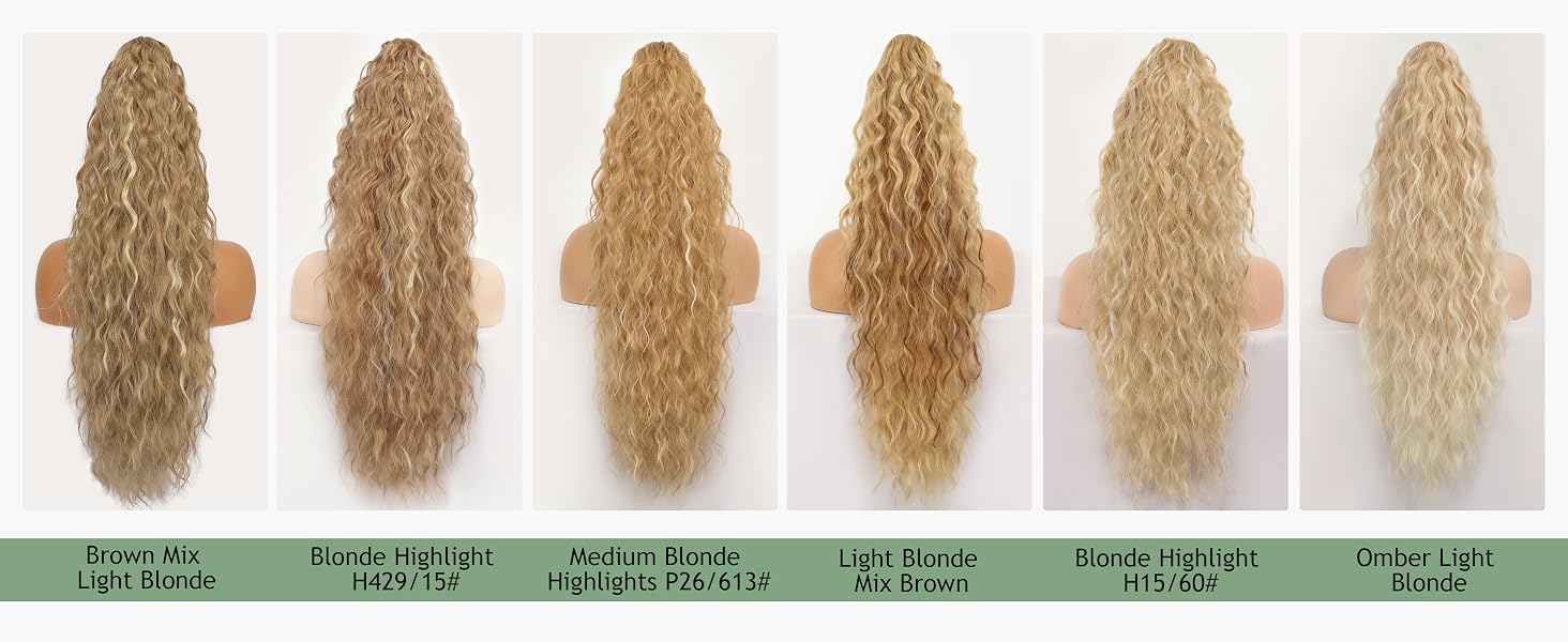 Claw Long Wavy Ponytail Extension Black Brown 30