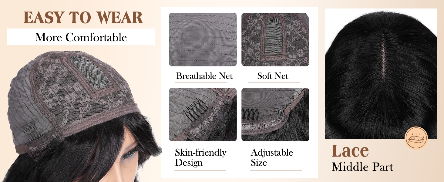 Body Wave Brazilian Virgin Human Hair Wigs with Bangs