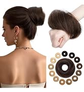 Hairro Human Hair Messy Bun, 100% Real Ponytail Hair Scrunchies, Natural Curly Chignon Fluffy Don...