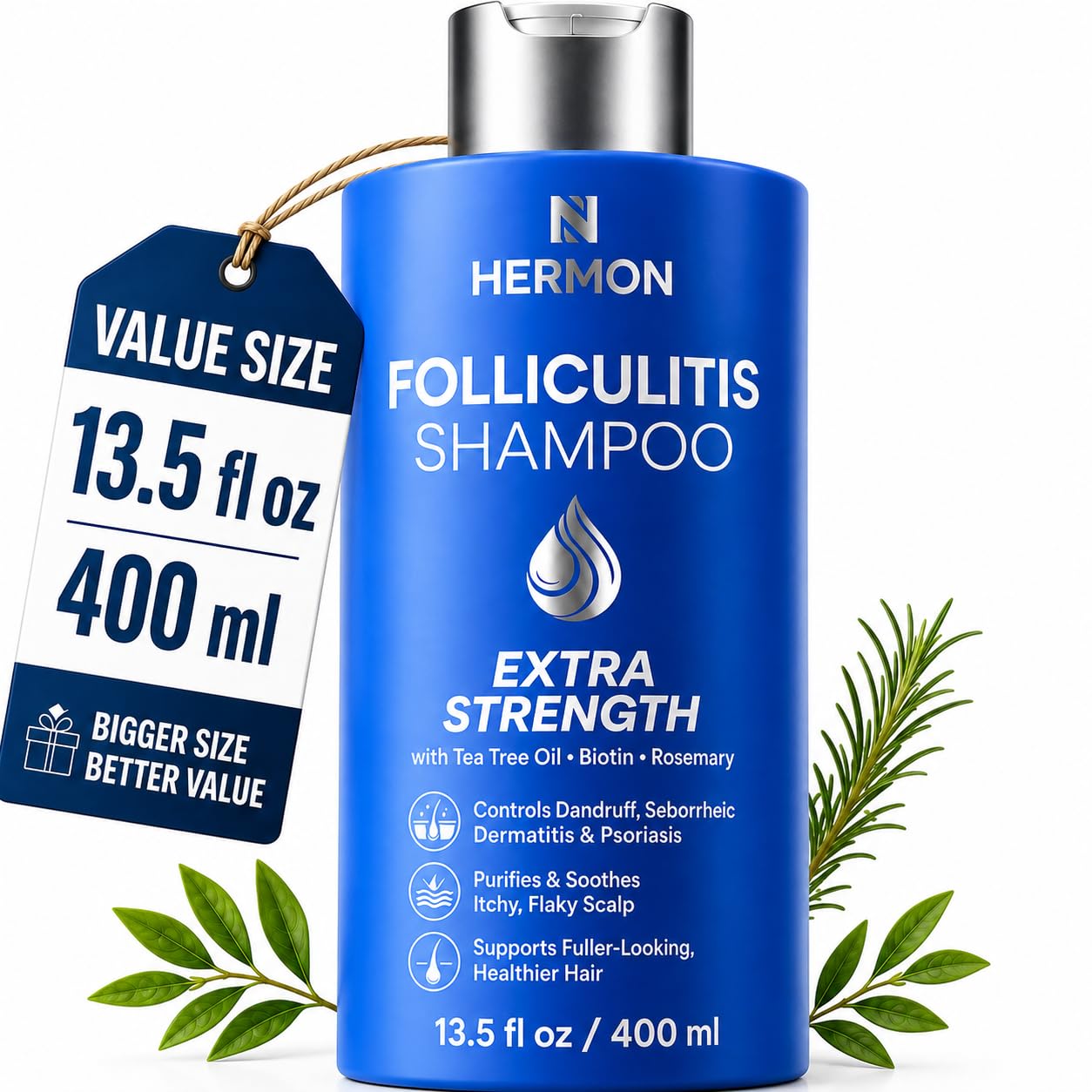 100ML Anti-Dandruff Shampoo,Shampoo for Scalp Prone to Folliculitis, Dermatitis, Dandruff, Itchy and Flaky Scalp,Treats Dandruff and Seborrheic Dermatitis,Anti-Itch Shampoo (100ML-B)