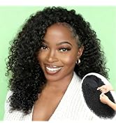 Srakuw Half Wig Human Hair 200 Density Water Wave Wear Go Glueless Wigs Human Hair with Drawstrin...