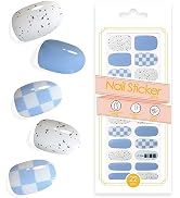 22pcs Nail Strips UV Free Nail Stickers Long Lasting Gel Nail Polish Strips Gloss Nail Wraps with...
