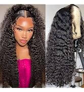 YIJUNDEMA 24 Inch 13x6 Deep Wave Lace Front Wigs Human Hair Pre Plucked 13x6 HD Transparent Lace ...