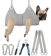 Kkiimatt Dog Grooming Hammock, M Dog Hammock for Nail Trim,Silver Gray Dog Grooming Harness Holde...
