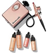 LUMINESS Legend Makeup Airbrush System & 4-Piece Foundation Starter Kit, Warm Coverage - Quick, E...