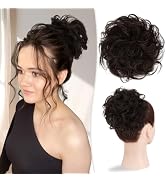 RUWISS Large Messy Bun Hair Piece 100% Human Hair Layered Wavy Curly Hair Buns Hair Piece for Wom...