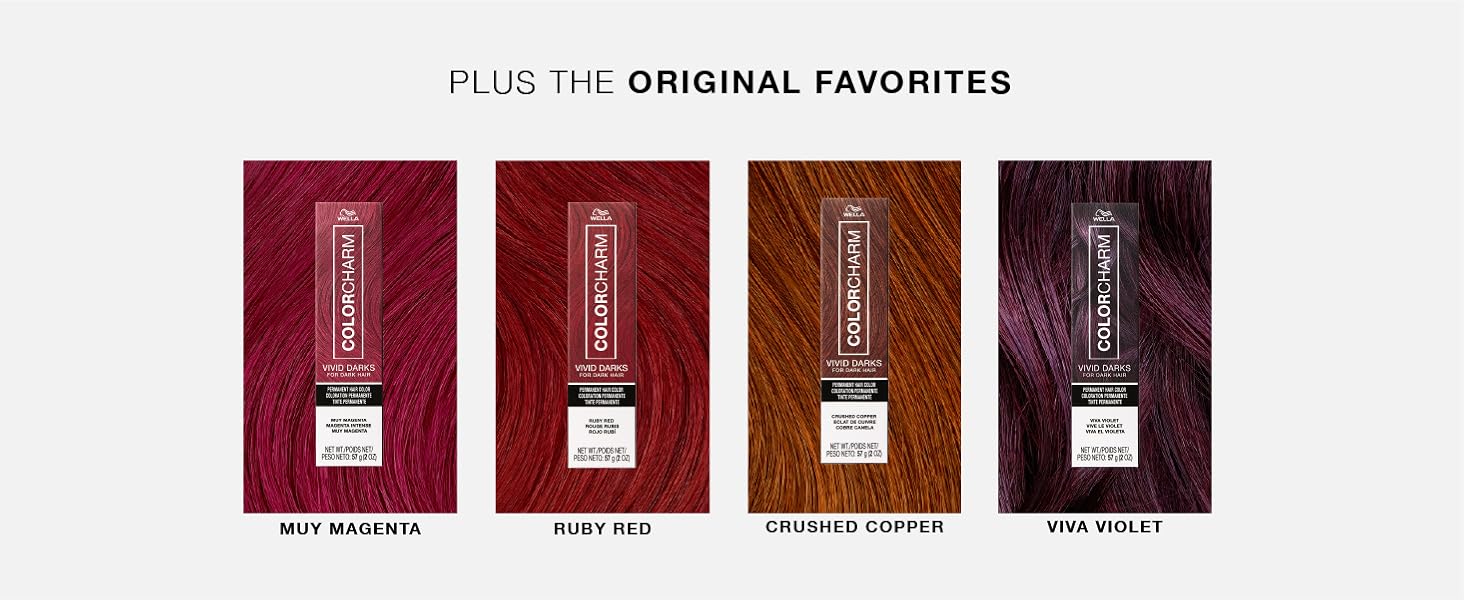 4 original shades to dye dark hair