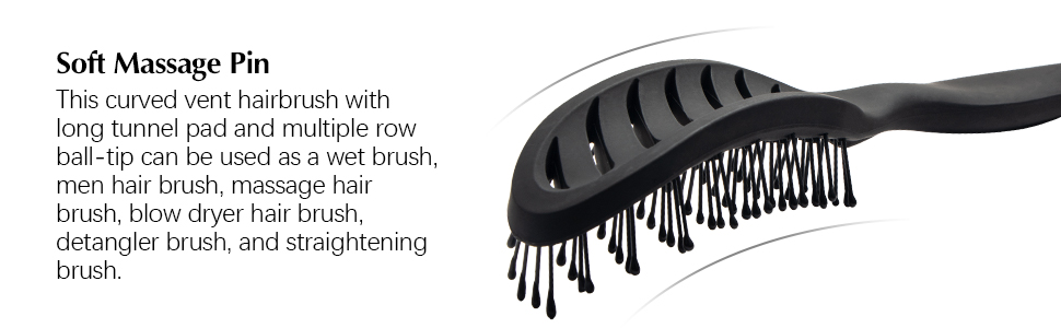 FIXBODY Curved Vent hair Brush for Blow Drying, Styling and Solon