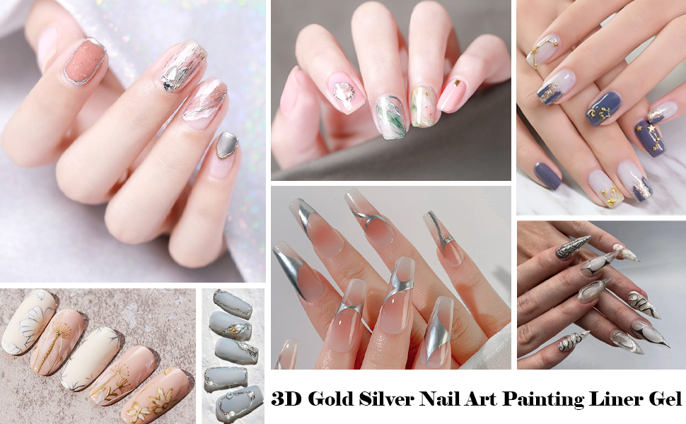 Metallic Nail Art Gel Paint Gel